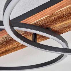 Plafonnier Pompu Led Ecru, Noir, 1 Lumiere