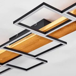 Plafonnier Pompu Led Ecru, Noir, 1 Lumiere