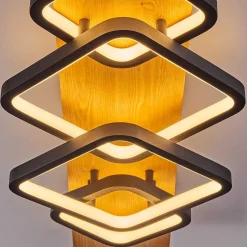 Plafonnier Pompu Led Ecru, Noir, 1 Lumiere