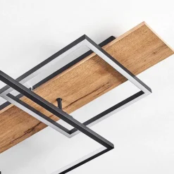 Plafonnier Pompu Led Ecru, Noir, 1 Lumiere