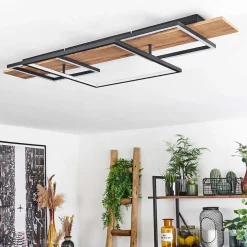 Plafonnier Pompu Led Ecru, Noir, 1 Lumiere