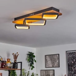 Plafonnier Pompu Led Noir, 1 Lumiere