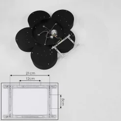 Plafonnier Purus Led Noir, 1 Lumiere