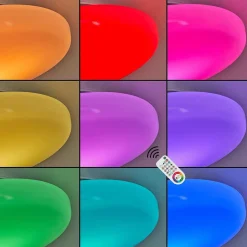 Plafonnier Ral Led Argente, Blanc, 1 Lumiere, Telecommandes, Changeur De Couleurs