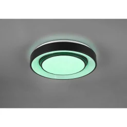 Plafonnier Reality Mona Led Noir, 1 Lumiere, Changeur De Couleurs