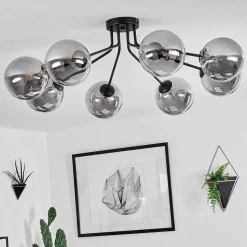 Plafonnier Remaisnil Noir, 8 Lumieres