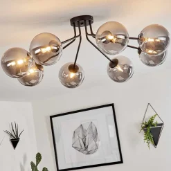 Plafonnier Remaisnil Noir, 8 Lumieres
