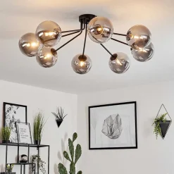 Plafonnier Remaisnil Noir, 8 Lumieres