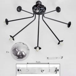 Plafonnier Remaisnil Noir, 8 Lumieres
