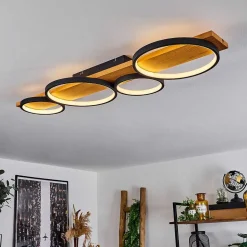 Plafonnier Rodekro Led Bois Clair, Noir, 1 Lumiere