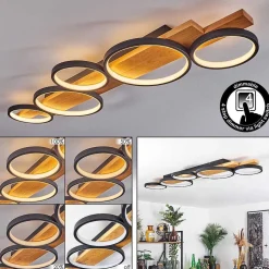 Plafonnier Rodekro Led Ecru, Noir, 1 Lumiere