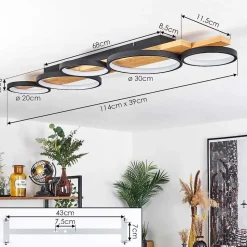 Plafonnier Rodekro Led Ecru, Noir, 1 Lumiere