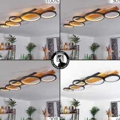 Plafonnier Rodekro Led Ecru, Noir, 1 Lumiere