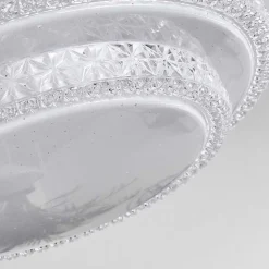 Plafonnier Roseto Led Transparent, Blanc, 1 Lumiere, Telecommandes