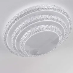 Plafonnier Roseto Led Transparent, Blanc, 1 Lumiere, Telecommandes