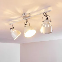 Plafonnier Safari Blanc, 3 Lumieres