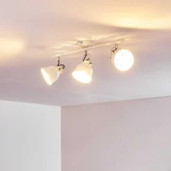 Plafonnier Safari Blanc, 3 Lumieres