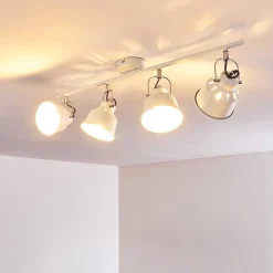 Plafonnier Safari Blanc, 4 Lumieres