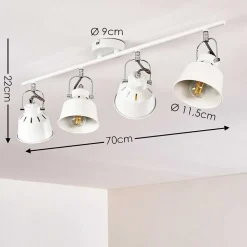 Plafonnier Safari Blanc, 4 Lumieres