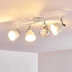 Plafonnier Safari Blanc, 4 Lumieres