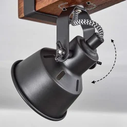 Plafonnier Safari Brun, Noir, 6 Lumieres