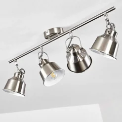 Plafonnier Safari Chrome Brosse, 4 Lumieres