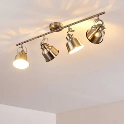 Plafonnier Safari Chrome Brosse, 4 Lumieres