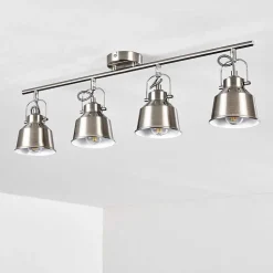 Plafonnier Safari Chrome Brosse, 4 Lumieres