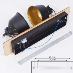 Plafonnier Safari Chrome, Ecru, Noir, 2 Lumieres