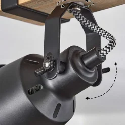 Plafonnier Safari Ecru, Noir, 6 Lumieres