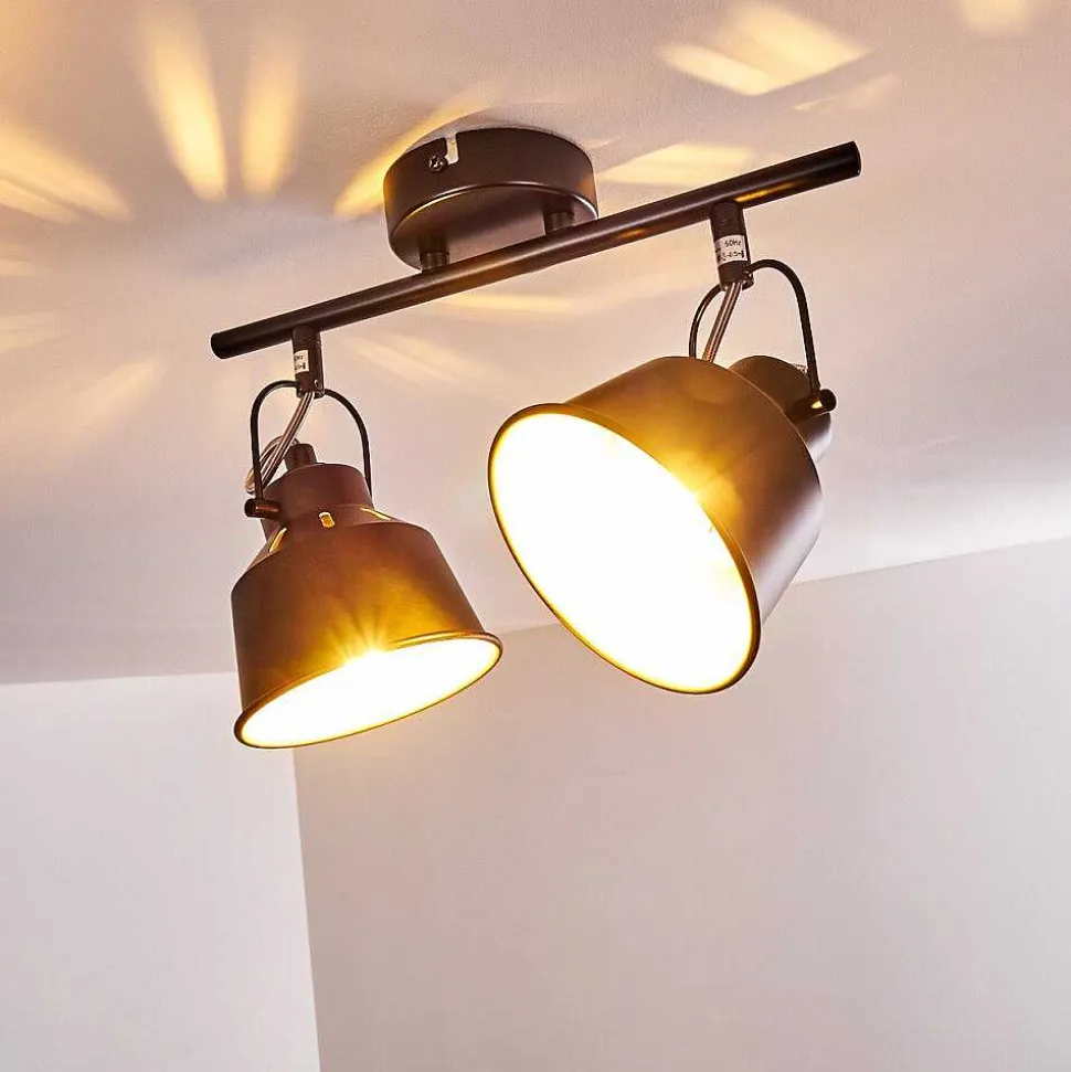 Plafonnier Safari Noir, 2 Lumieres