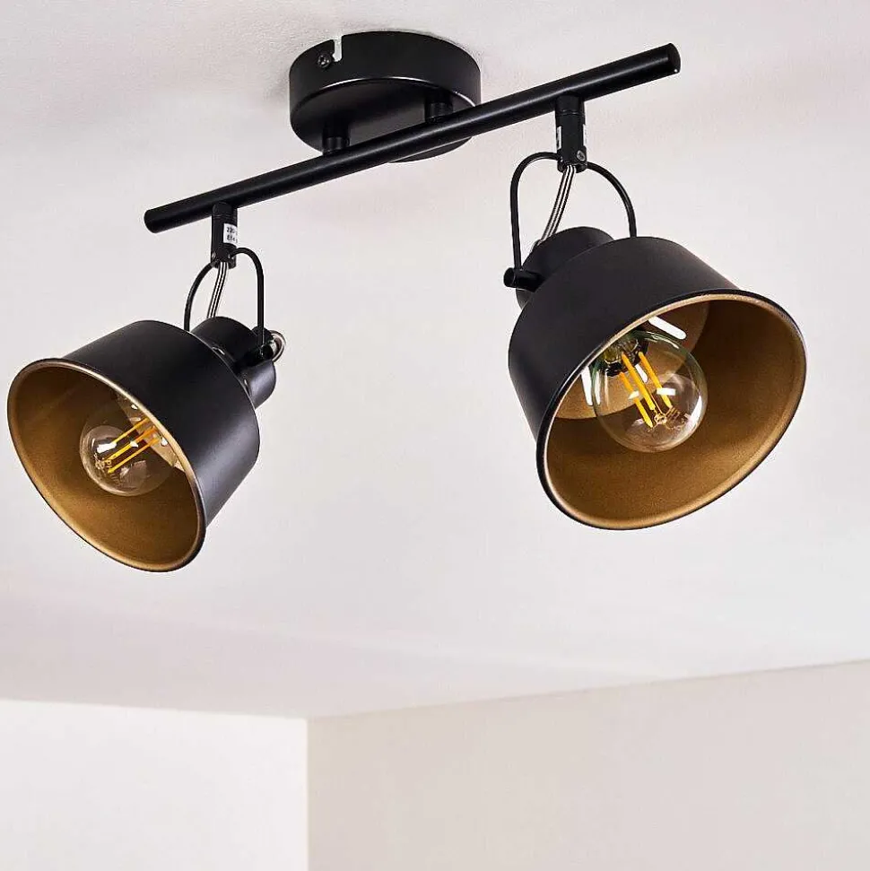 Plafonnier Safari Noir, 2 Lumieres