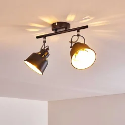 Plafonnier Safari Noir, 2 Lumieres