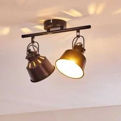 Plafonnier Safari Noir, 2 Lumieres