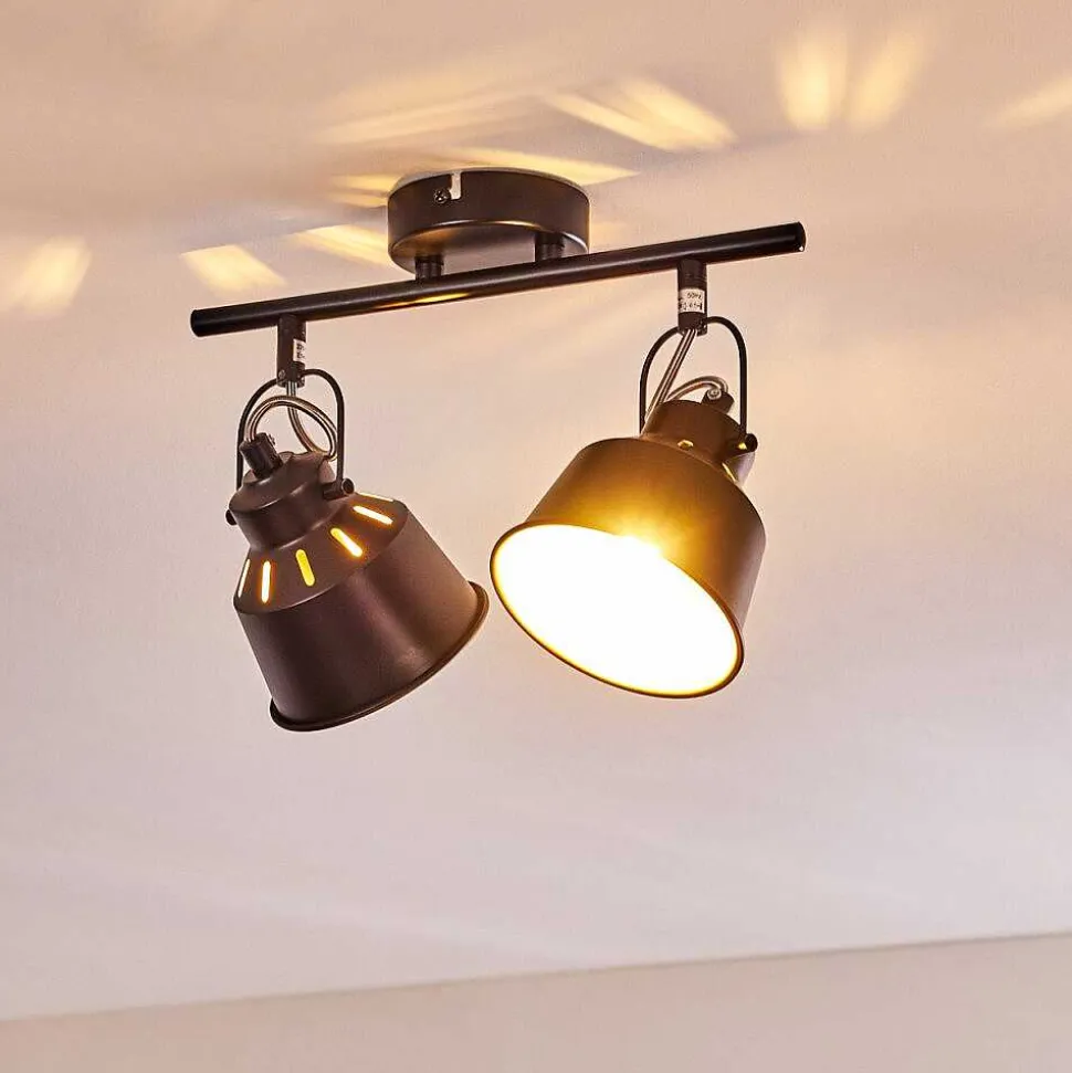 Plafonnier Safari Noir, 2 Lumieres