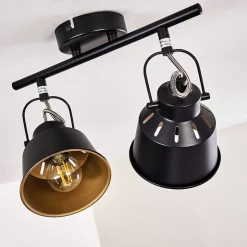 Plafonnier Safari Noir, 2 Lumieres