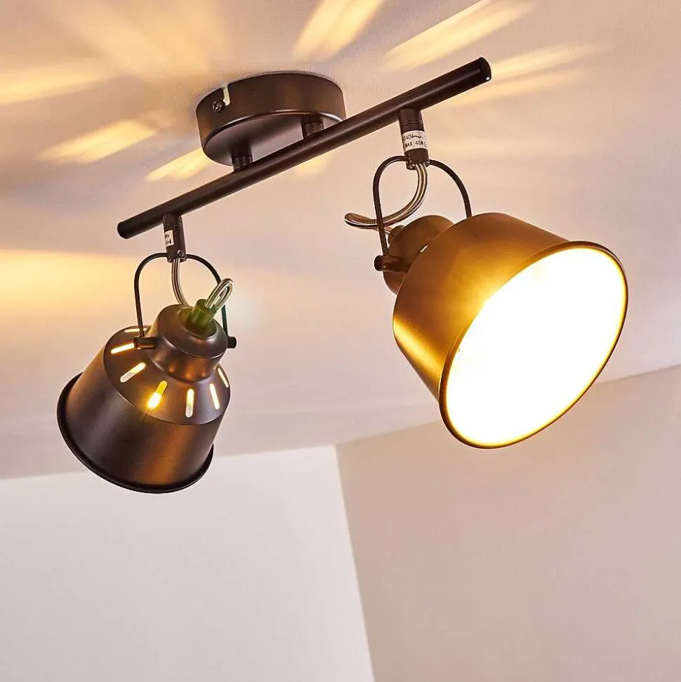 Plafonnier Safari Noir, 2 Lumieres