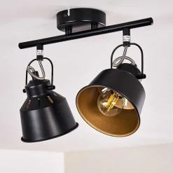 Plafonnier Safari Noir, 2 Lumieres