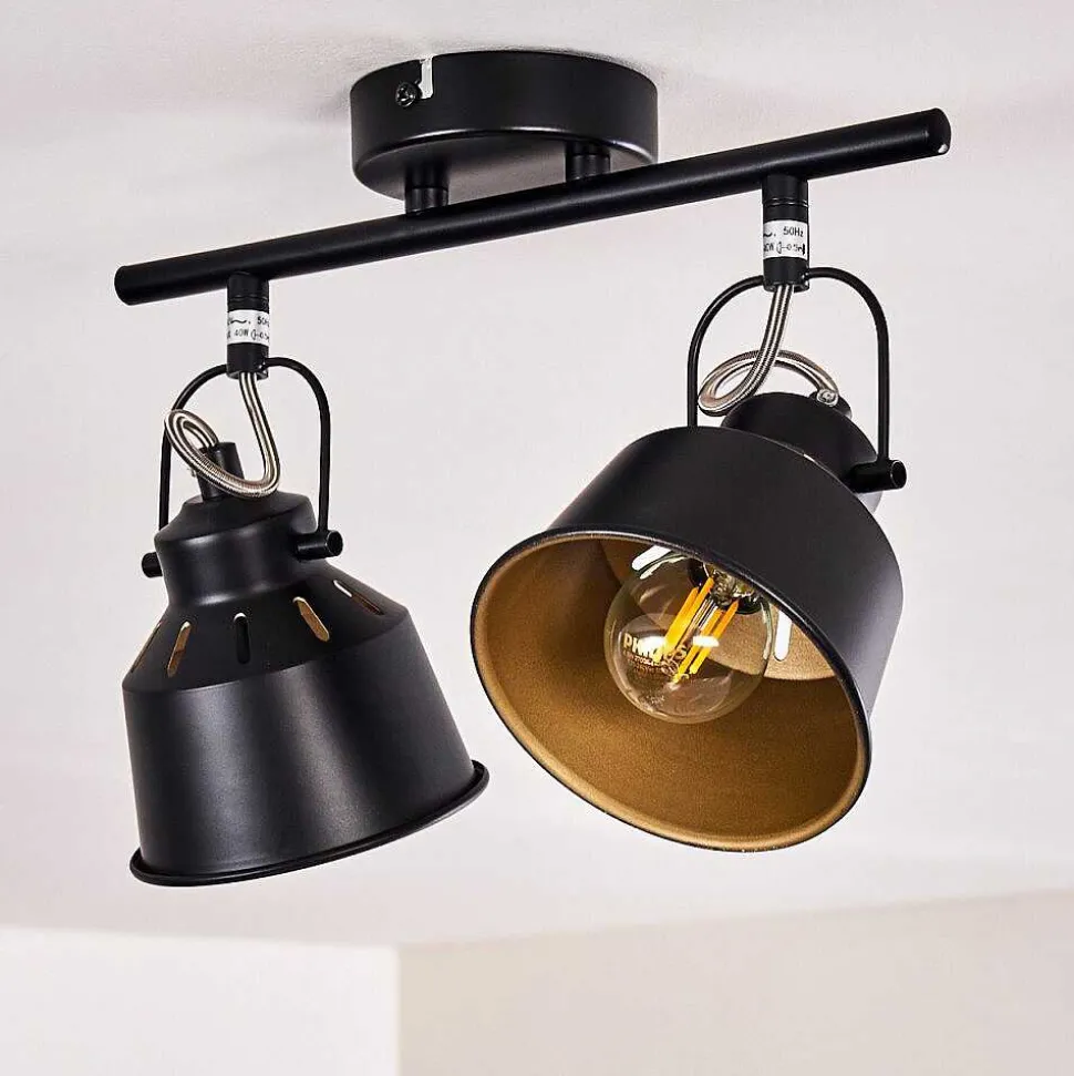 Plafonnier Safari Noir, 2 Lumieres