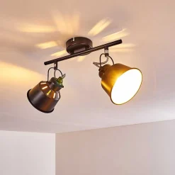 Plafonnier Safari Noir, 2 Lumieres