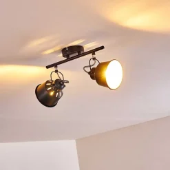 Plafonnier Safari Noir, 2 Lumieres