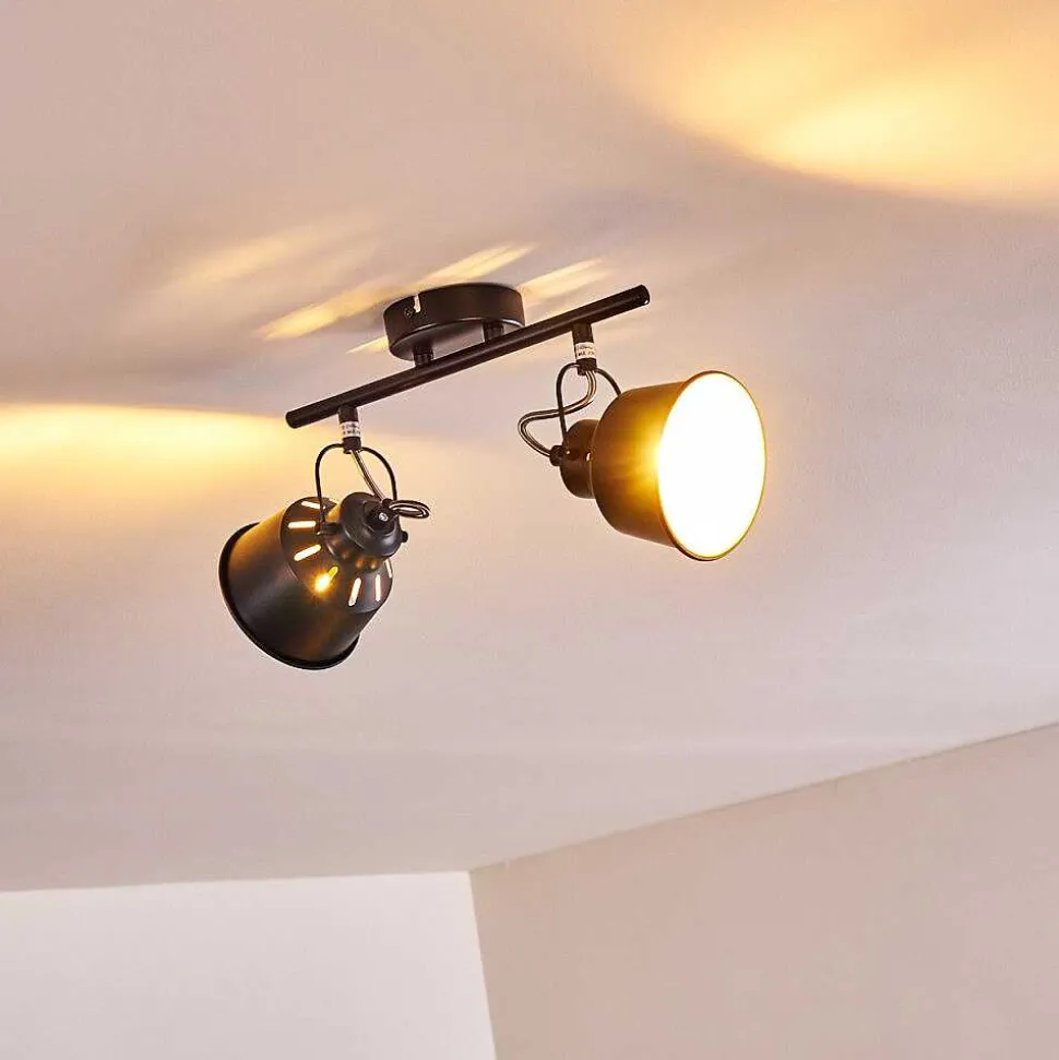 Plafonnier Safari Noir, 2 Lumieres