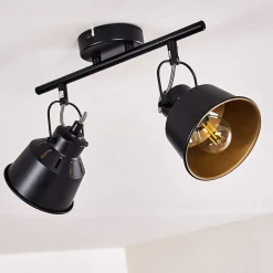 Plafonnier Safari Noir, 2 Lumieres