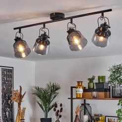 Plafonnier Safari Noir, 4 Lumieres