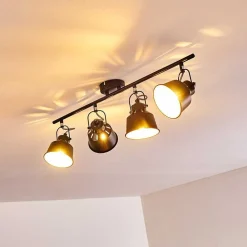 Plafonnier Safari Noir, 4 Lumieres