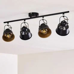 Plafonnier Safari Noir, 4 Lumieres