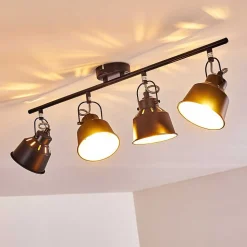 Plafonnier Safari Noir, 4 Lumieres