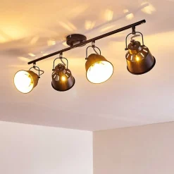 Plafonnier Safari Noir, 4 Lumieres