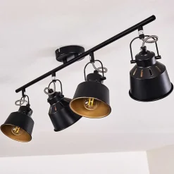 Plafonnier Safari Noir, 4 Lumieres