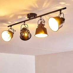 Plafonnier Safari Noir, 4 Lumieres